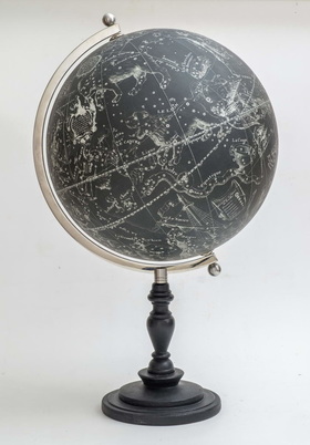 black sky globe, black celestial globe