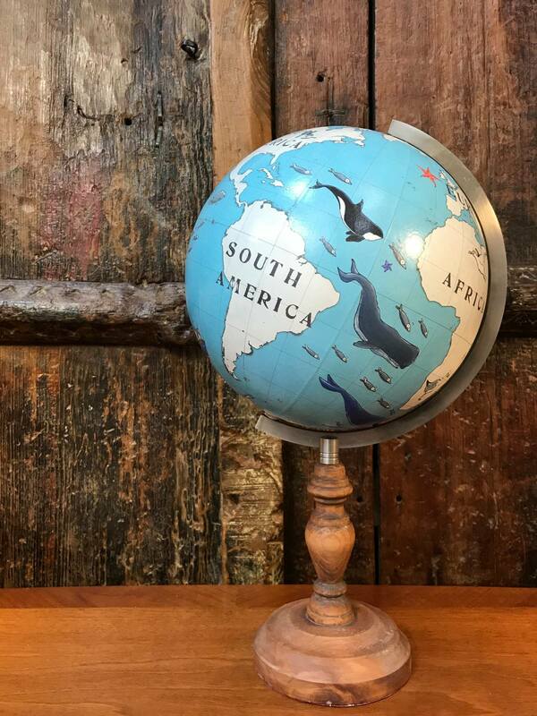 Zoe Sadler globe, handmade globe, fun globe