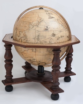 isle of wight globe, hand made coronelli globe