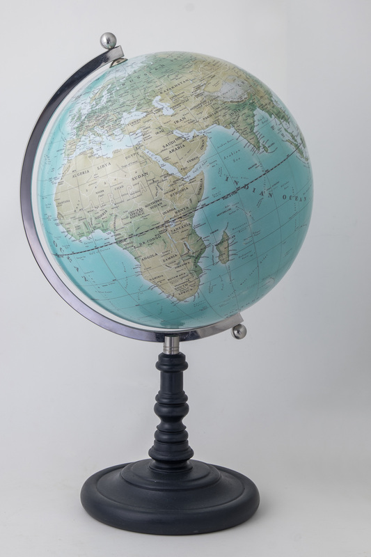 modern globe, handmade globe, 13 inch globe
