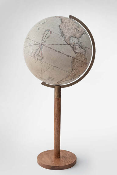 Heritage globe showing analemma