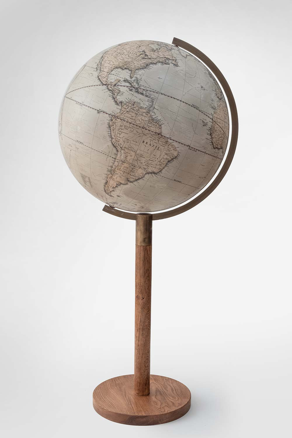 Heritage globe full length showing South America