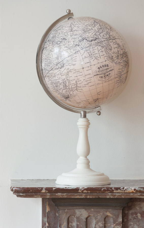 dien globe, 12 inch globe, dien terrestrial, handmade globe