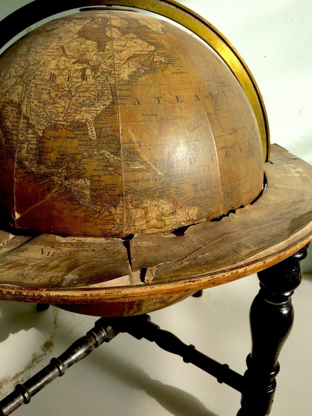 globe restoration, globe brass, globe paper