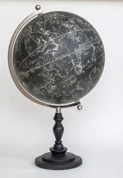 Lander and May handmade celestial globe on black turned base from Bion