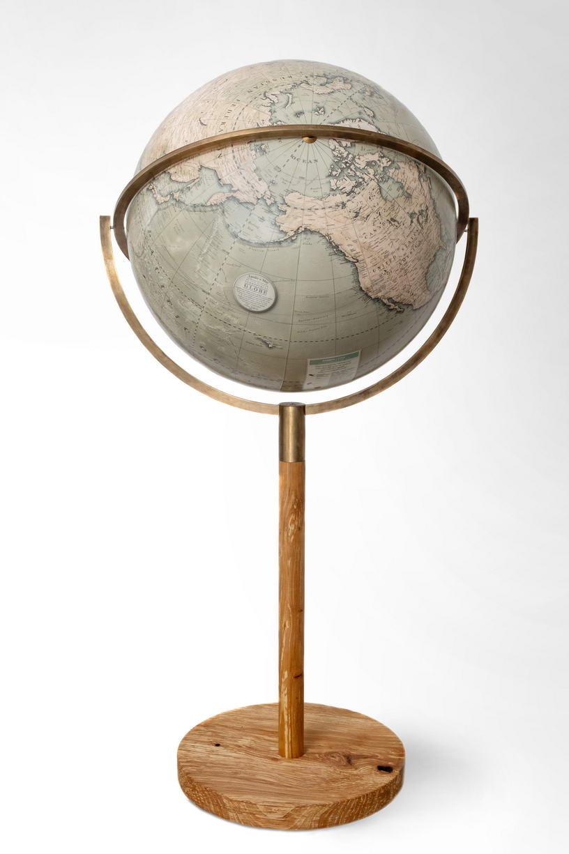 Large floor standing globe that spins 360 degrees. The globe can be personalised with custom routes.